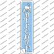 Warm Welcome Blue Novelty Narrow Sticker Decal
