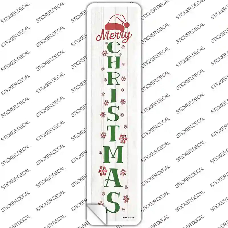 Merry Christmas White Novelty Narrow Sticker Decal