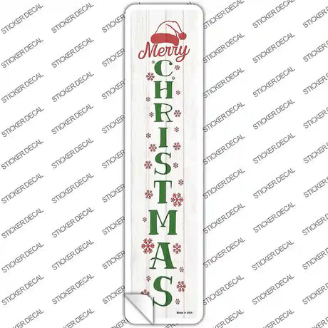 Merry Christmas White Novelty Narrow Sticker Decal