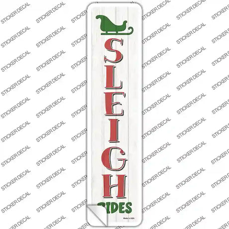Sleigh Rides White Novelty Narrow Sticker Decal