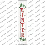 Warm Winter Wishes White Novelty Narrow Sticker Decal