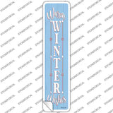 Warm Winter Wishes Blue Novelty Narrow Sticker Decal