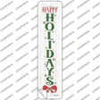Happy Holidays White Novelty Narrow Sticker Decal