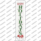 Happy Holidays White Novelty Narrow Sticker Decal