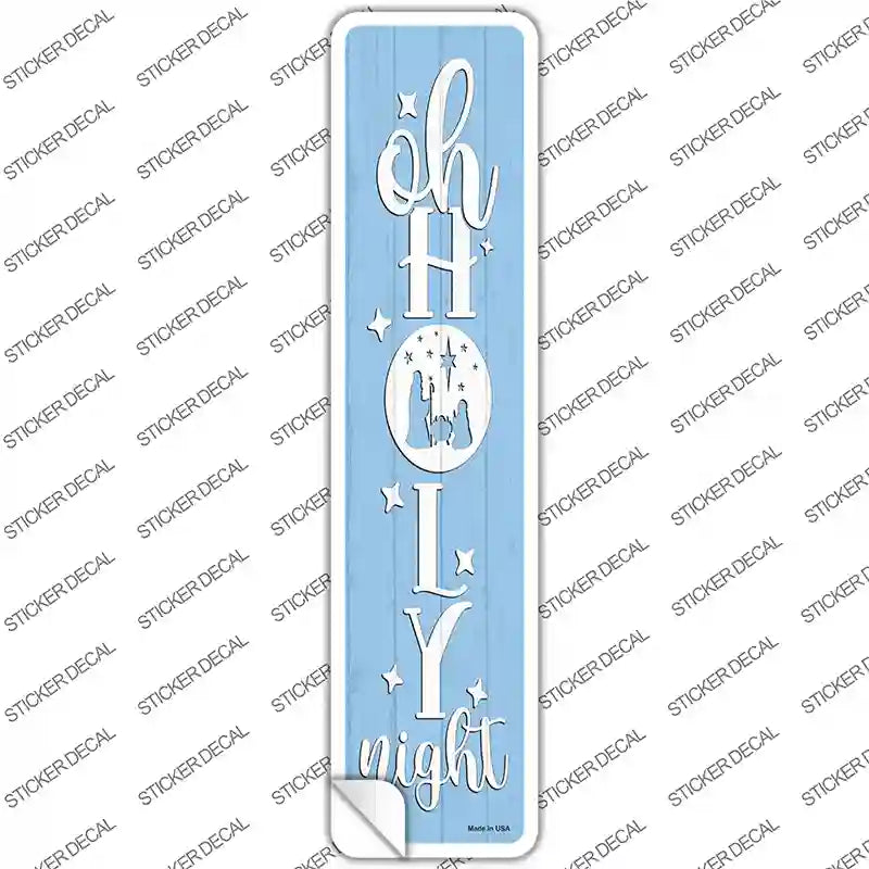 Oh Holy Night Blue Novelty Narrow Sticker Decal