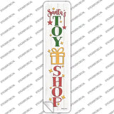 Santas Toy Shop White Novelty Narrow Sticker Decal