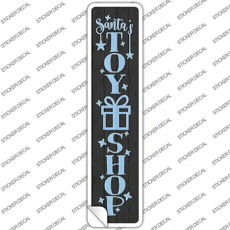 Santas Toy Shop Black Novelty Narrow Sticker Decal
