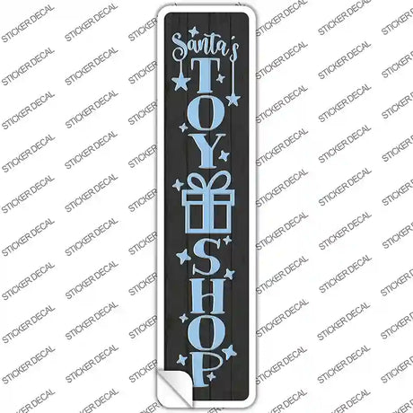 Santas Toy Shop Black Novelty Narrow Sticker Decal