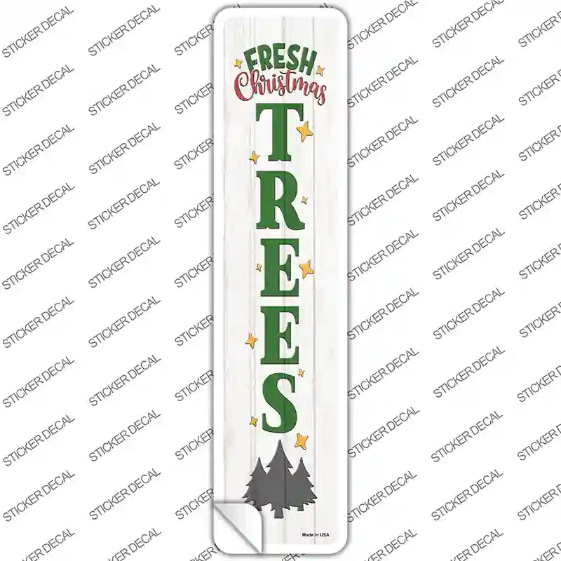 Fresh Christmas Trees White Novelty Narrow Sticker Decal