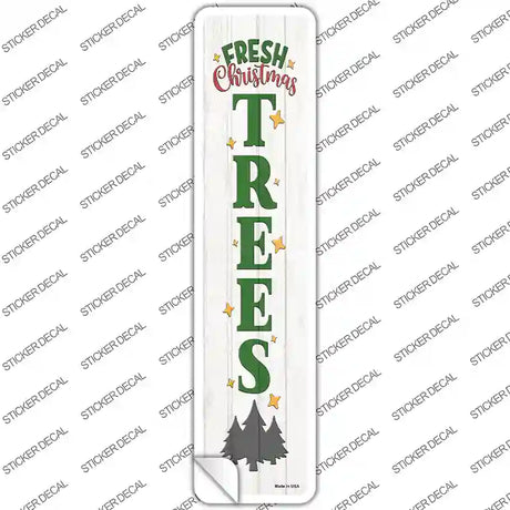 Fresh Christmas Trees White Novelty Narrow Sticker Decal