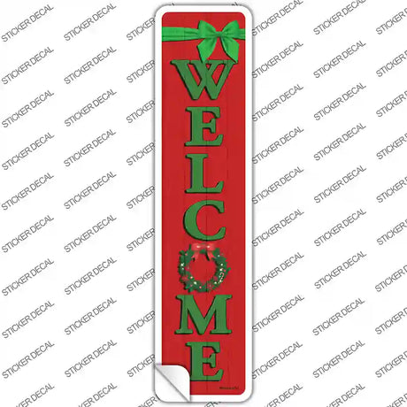 Welcome Wreath Novelty Narrow Sticker Decal