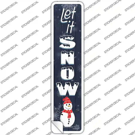Let It Snow Snowman Novelty Narrow Sticker Decal