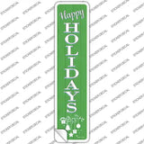 Happy Holidays Green Novelty Narrow Sticker Decal