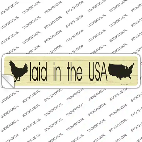 Laid In The USA Novelty Narrow Sticker Decal