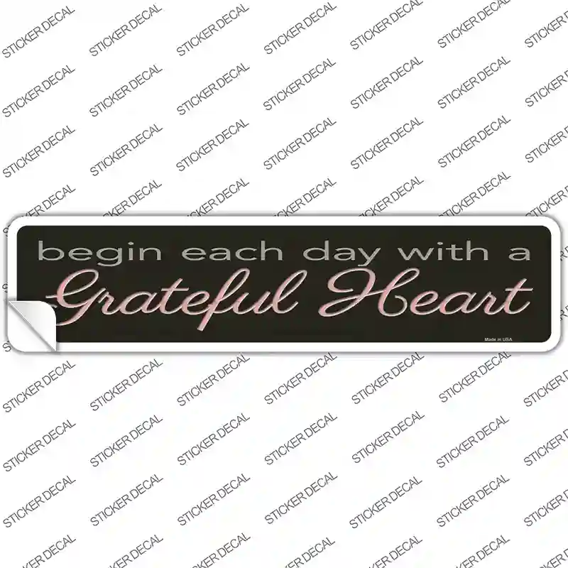 Grateful Heart Novelty Narrow Sticker Decal