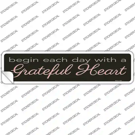 Grateful Heart Novelty Narrow Sticker Decal