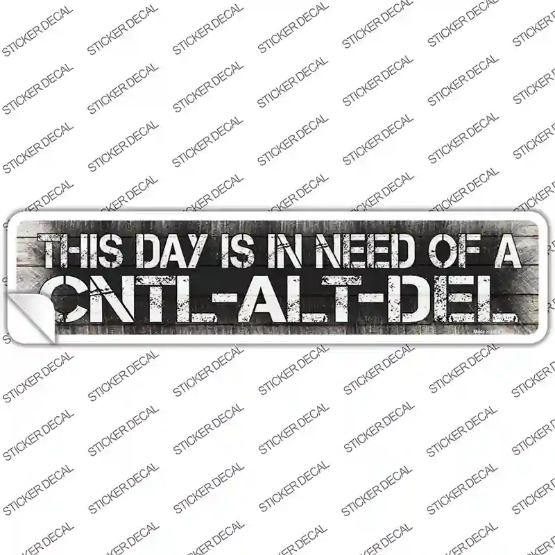 Control Alt Delete Novelty Narrow Sticker Decal