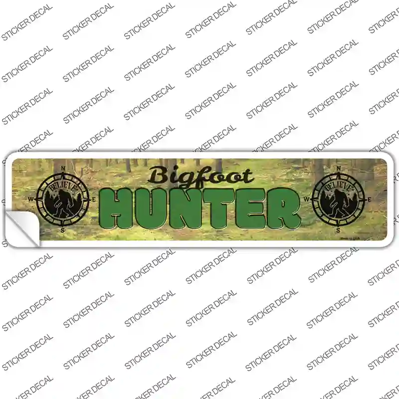 Bigfoot Hunter Novelty Narrow Sticker Decal