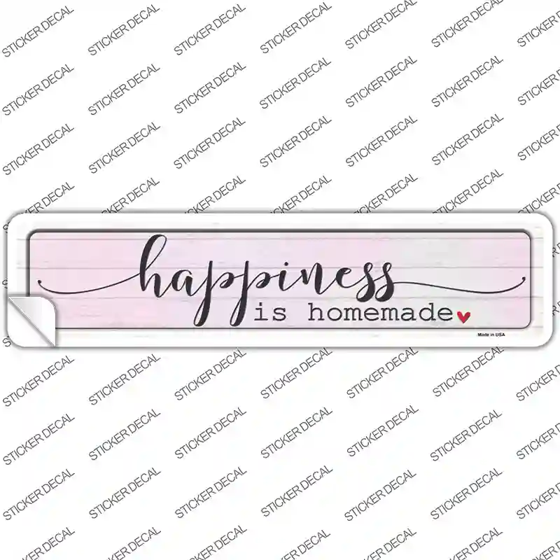 Happiness Homemade Novelty Narrow Sticker Decal