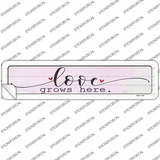 Love Grows Here Heart Novelty Narrow Sticker Decal