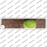 Softball on Dirt Novelty Narrow Sticker Decal