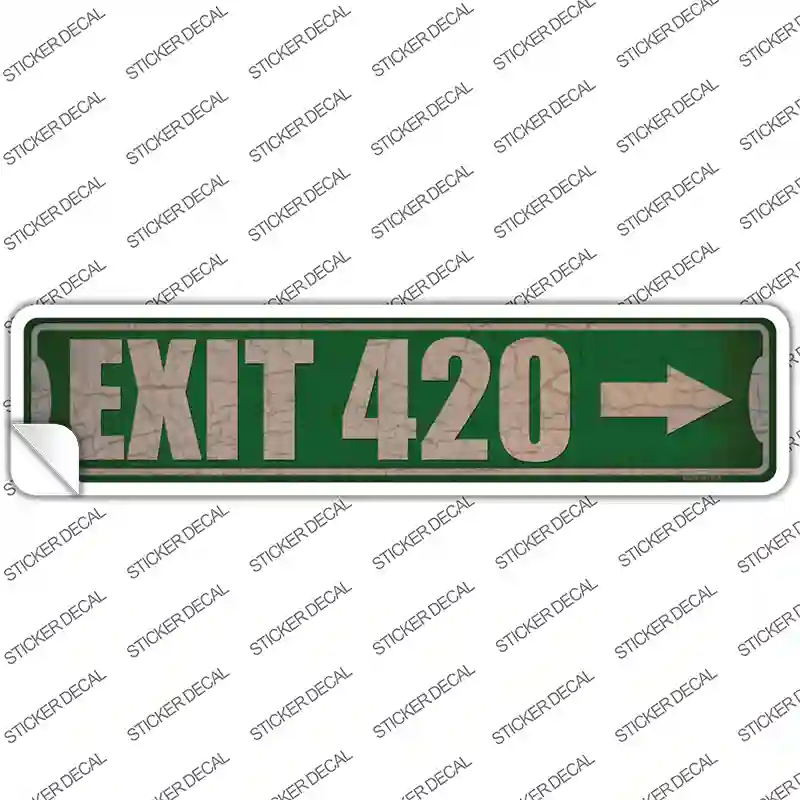 Exit 420 Right Novelty Narrow Sticker Decal