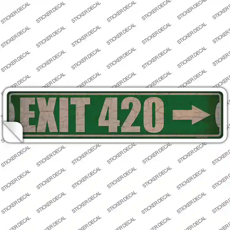 Exit 420 Right Novelty Narrow Sticker Decal