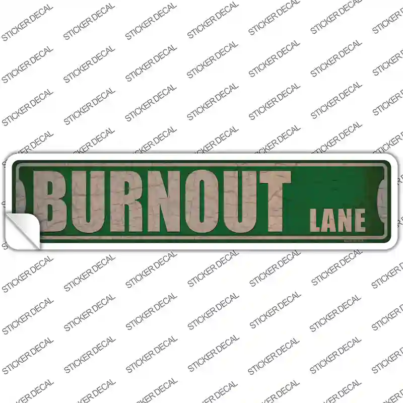 Burnout Lane Novelty Narrow Sticker Decal