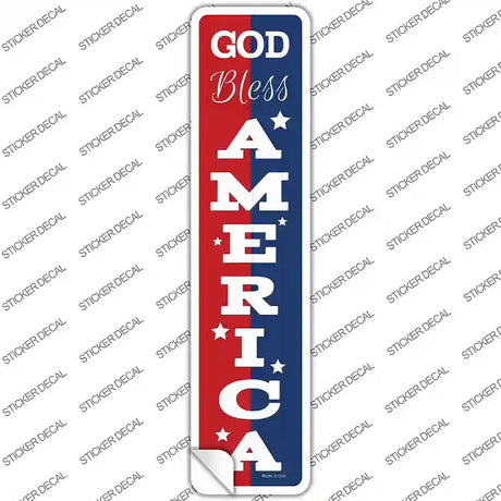 God Bless America Red and Blue Novelty Narrow Sticker Decal