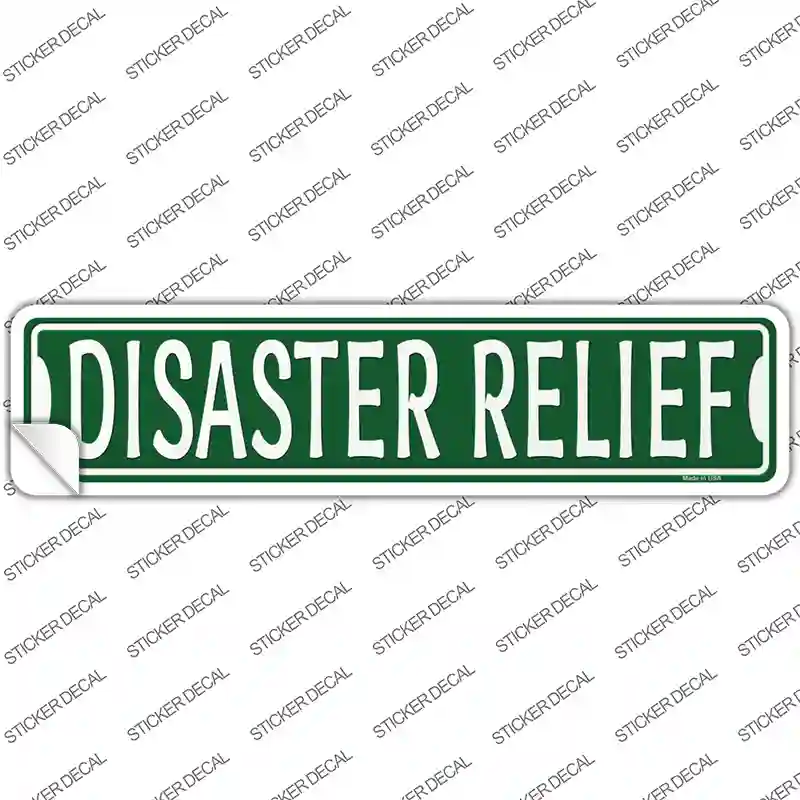 Disaster Relief Novelty Narrow Sticker Decal