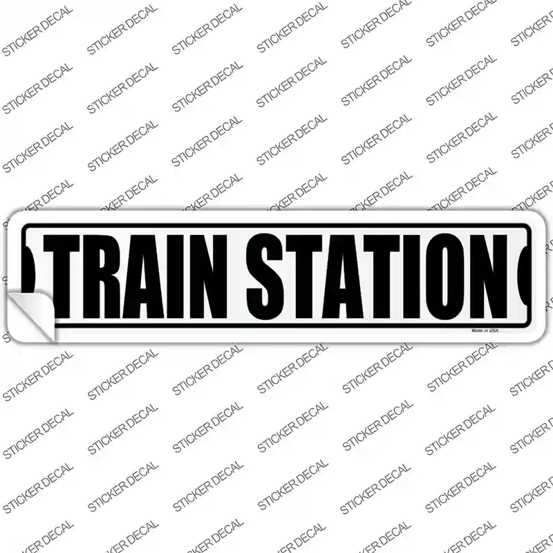 Train Station Novelty Narrow Sticker Decal