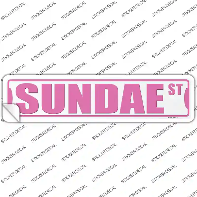 Sundae St Novelty Narrow Sticker Decal