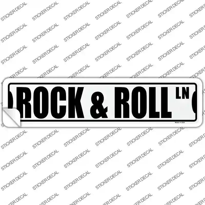 Rock and Roll Ln Novelty Narrow Sticker Decal