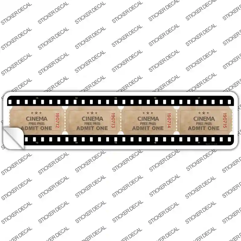 Cinema Ticket Admit One Novelty Narrow Sticker Decal