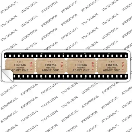 Cinema Ticket Admit One Novelty Narrow Sticker Decal