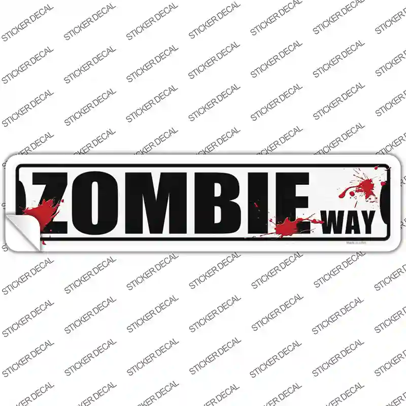Zombie Way Novelty Narrow Sticker Decal