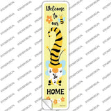 Gnome Bee Welcome Home Vertical Novelty Narrow Sticker Decal