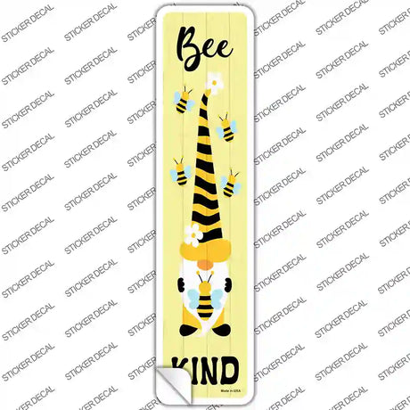 Bee Kind Gnome Vertical Novelty Narrow Sticker Decal
