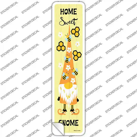 Home Sweet Gnome Bee Vertical Novelty Narrow Sticker Decal