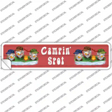 Camping Spot Six Camo Gnomes Novelty Narrow Sticker Decal