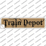 Train Depot Streaked Novelty Narrow Sticker Decal