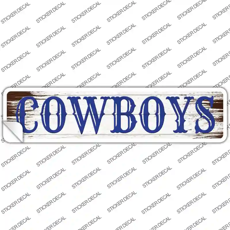 Cowboys Blue Wooden Novelty Narrow Sticker Decal