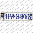 Cowboys Blue Wooden Novelty Narrow Sticker Decal