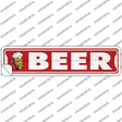 Beer Left On Red Novelty Narrow Sticker Decal