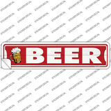 Beer Left On Red Novelty Narrow Sticker Decal