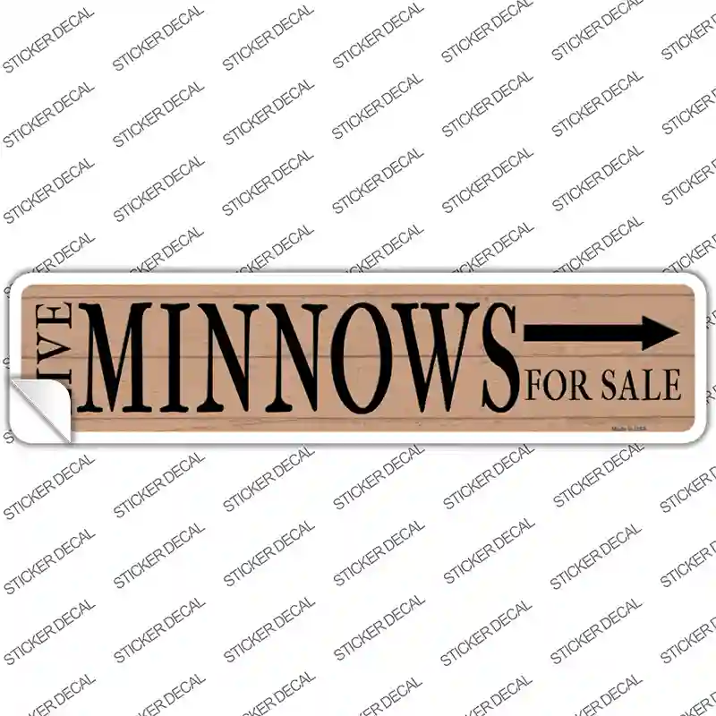 Live Minnows For Sale Right Novelty Narrow Sticker Decal