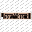 No Wake Zone Wooden Novelty Narrow Sticker Decal
