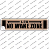No Wake Zone Wooden Novelty Narrow Sticker Decal