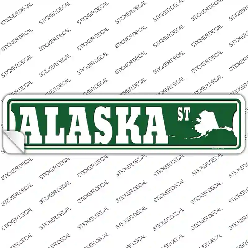 Alaska St Silhouette Novelty Narrow Sticker Decal