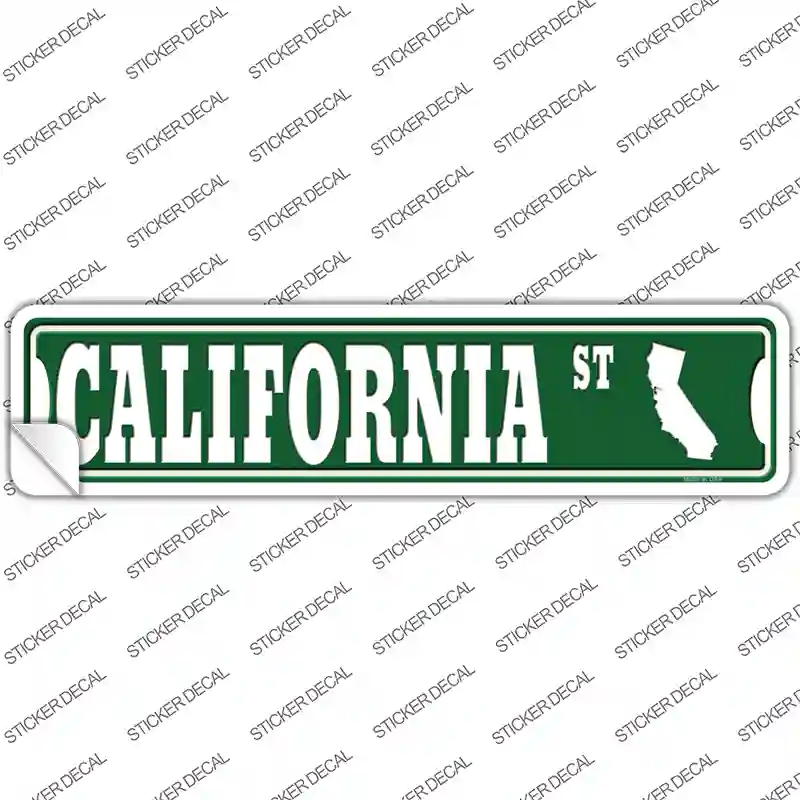 California St Silhouette Novelty Narrow Sticker Decal